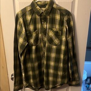 Green Plaid Button Down Shirt